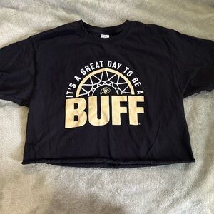Colorado Buffs Black Crop Top